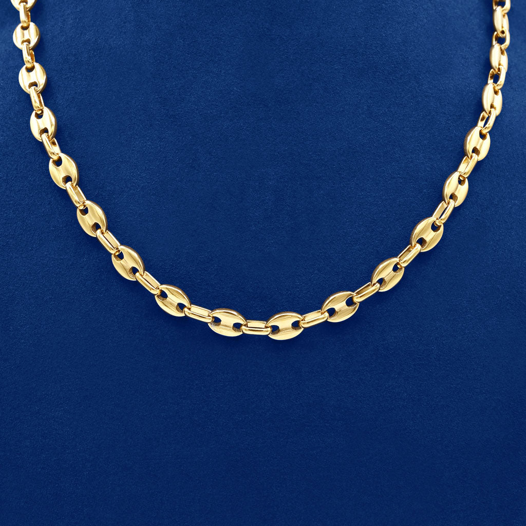 Gold Presidents Gold Chain Yellow Gold / 16" Gold Chain Hollow Cuban Link Puffed