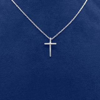 Gold Mini Skinny Cross - White Gold