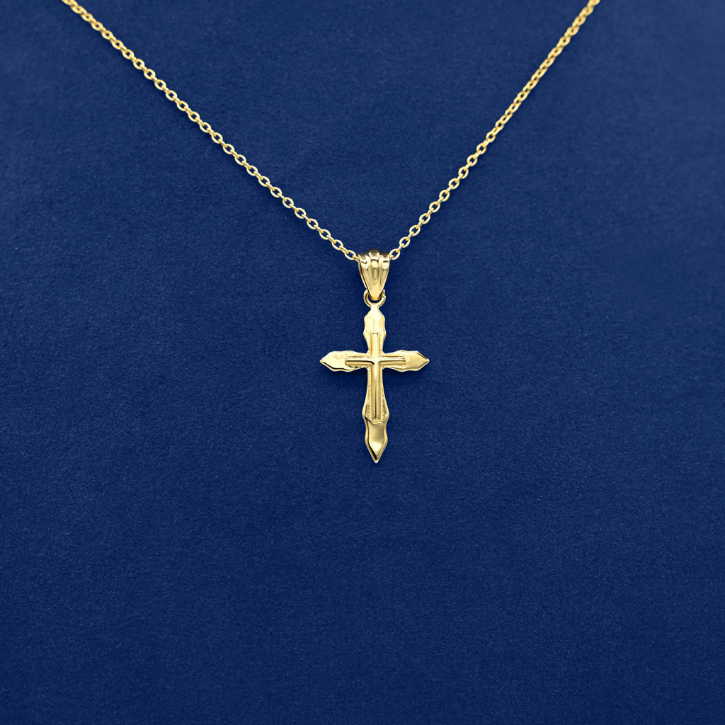 Gold Presidents Gold Cross Pendant Yellow Gold Small Gold Passion Cross Necklace