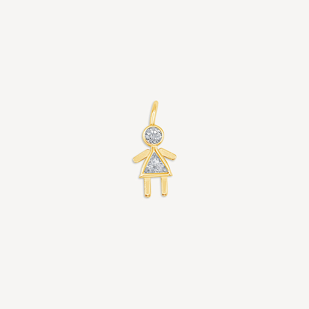Gold Presidents Initial Necklace Yellow Gold / Girl (Pendant Only) Mini My Kid Necklace