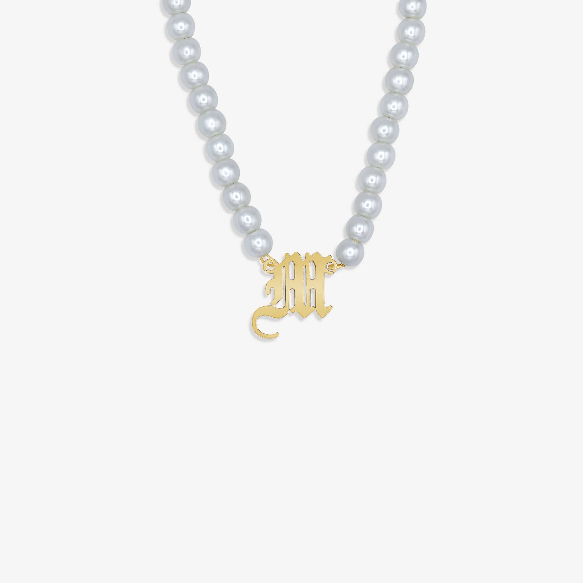 Custom Pearl Initial Necklace