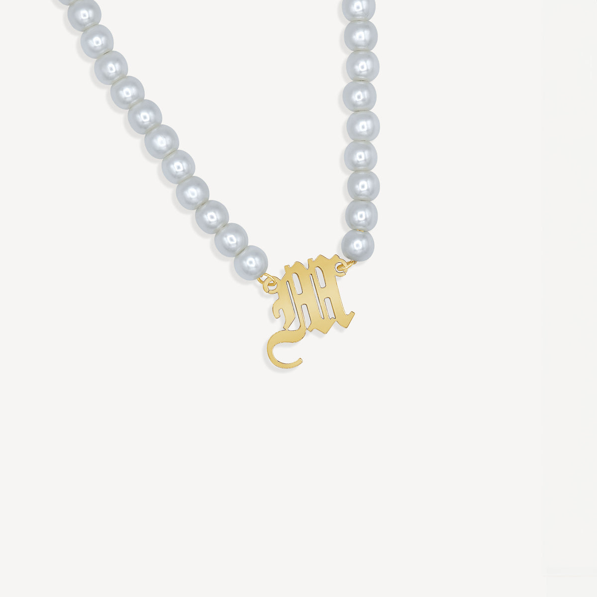 Custom Pearl Initial Necklace