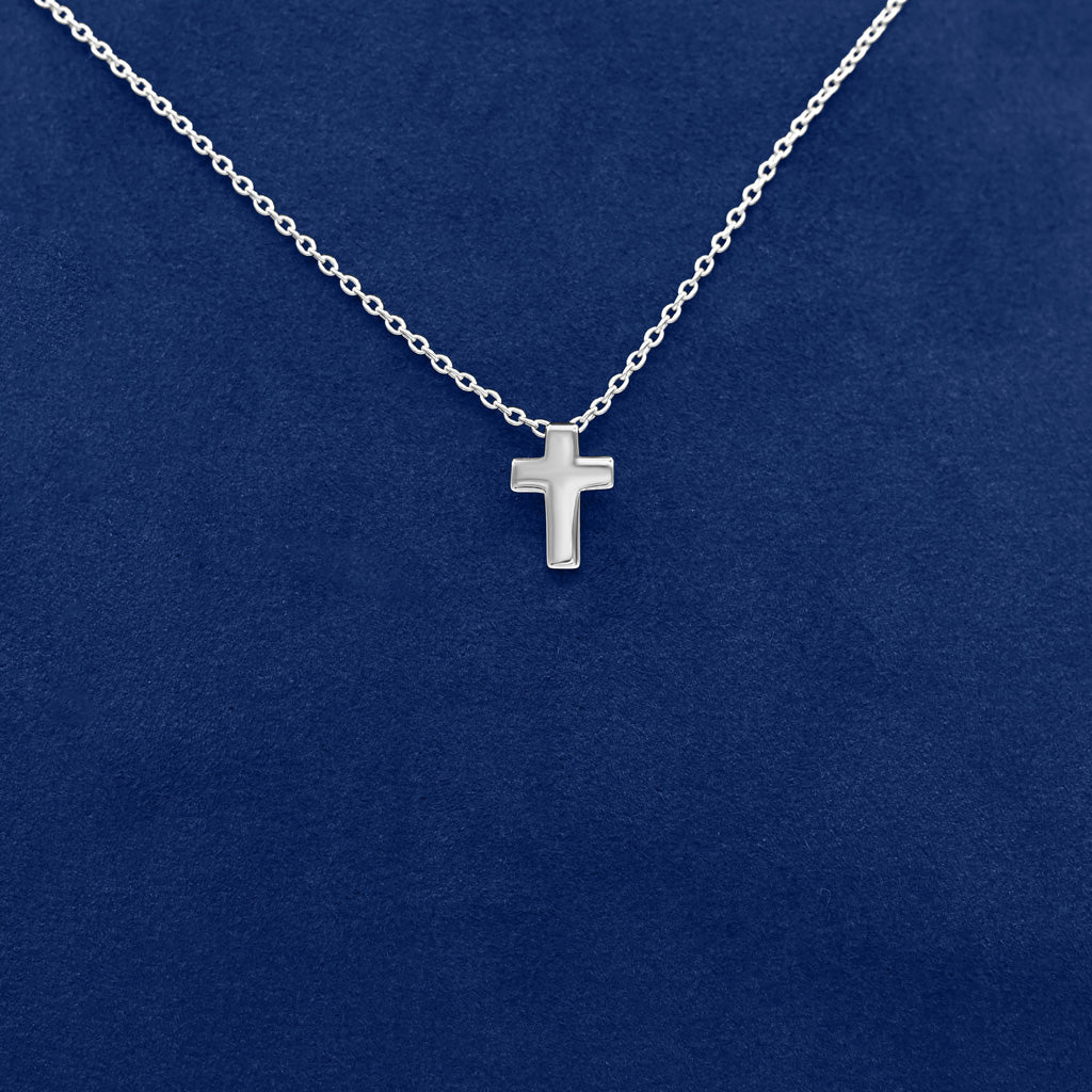 Tiny 9ct Yellow Gold Cross Pendant Necklace 16 - 20 Inches |  Jewellerybox.co.uk