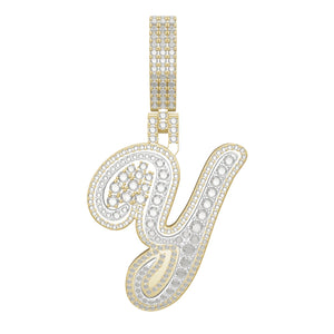 10k Gold Single Cursive Diamond Initial Letter - Pres
