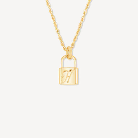 TINGN Initial Lock Necklaces for Women Girls 14K Gold Plated Padlock  Necklaces - Walmart.com