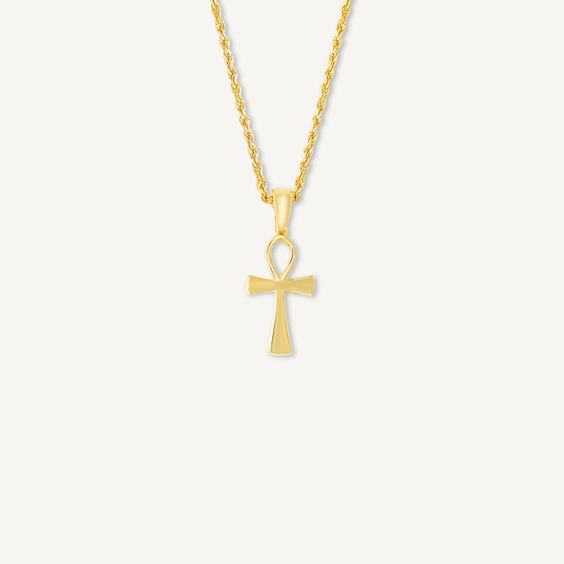 Colgante de cruz Ankh de oro de 10 quilates