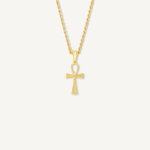 Colgante de cruz Ankh de oro de 10 quilates