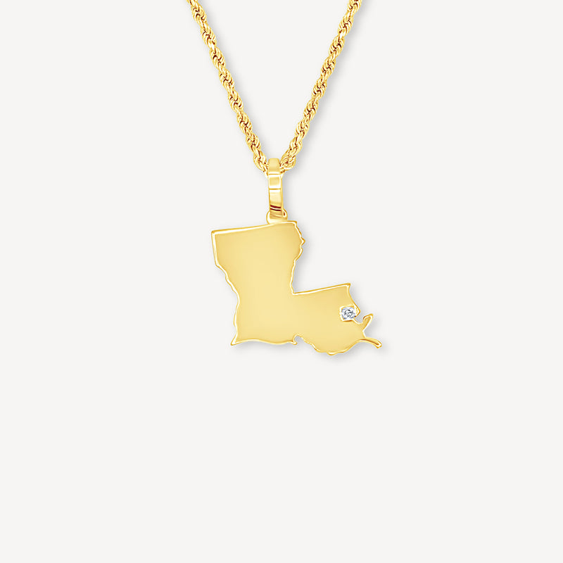 10K Gold Louisiana State Pendant