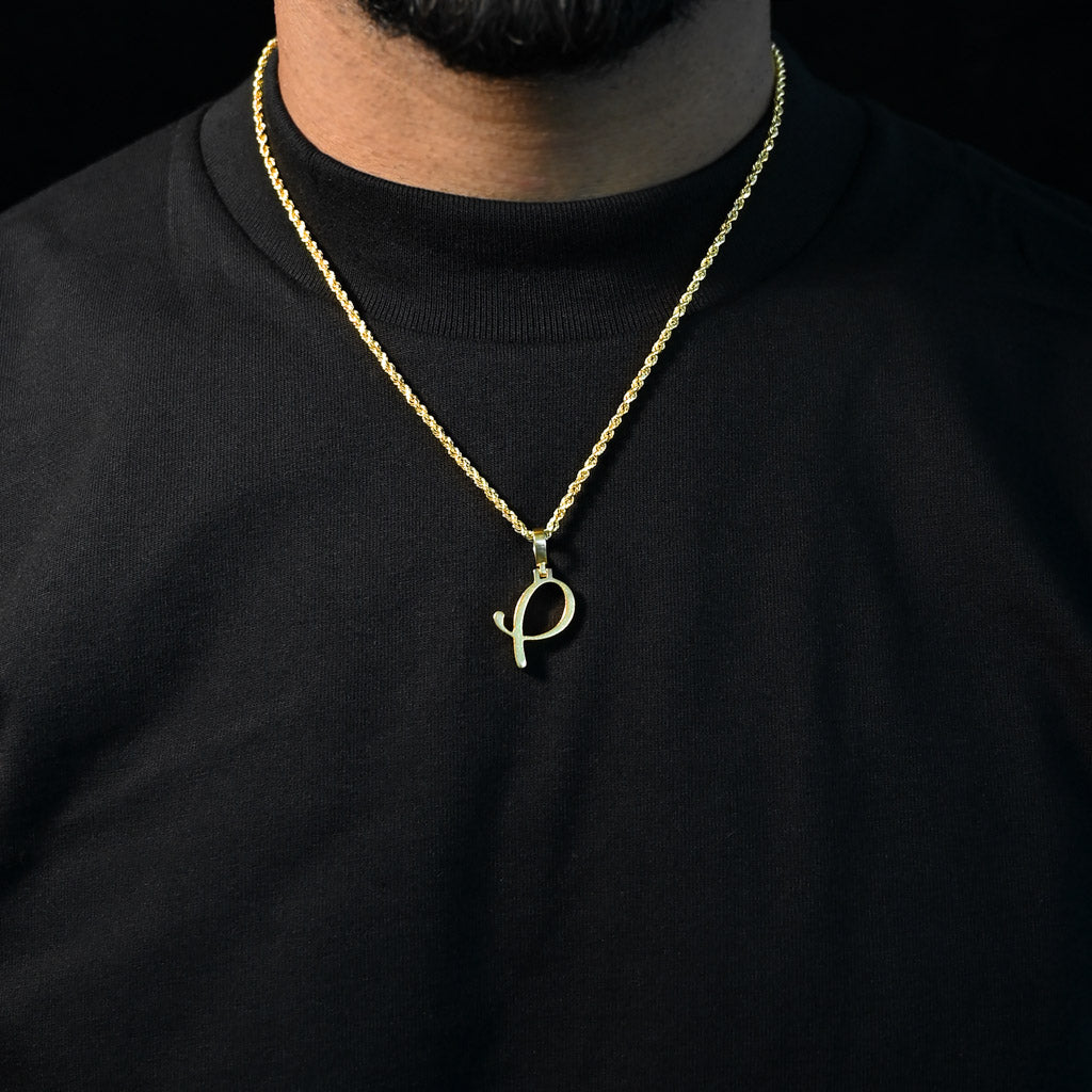 10K Gold Initial Key Necklace - Gold Presidents