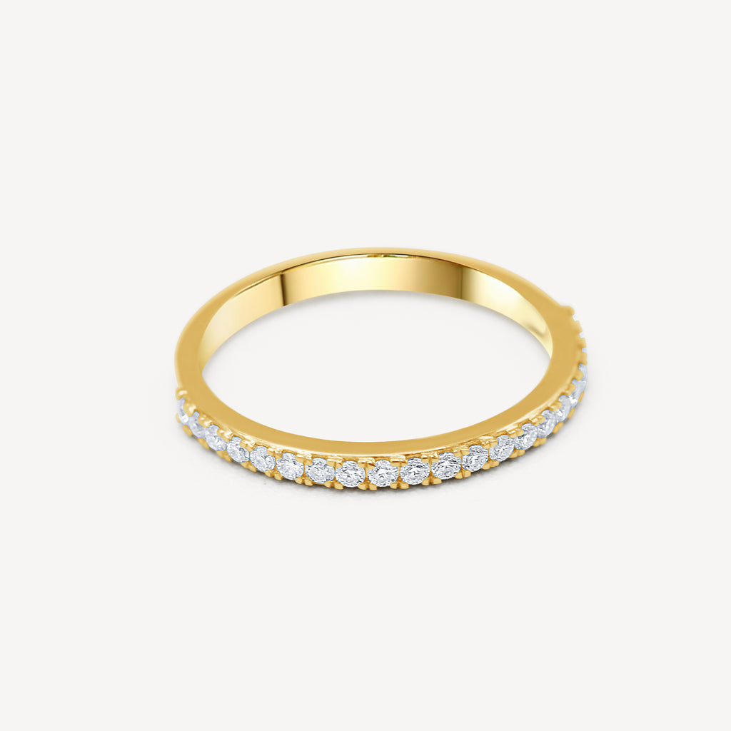 Bague de fiançailles en or 10 carats avec diamants à une rangée
