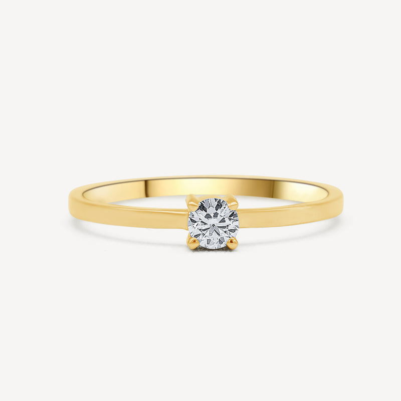 Bague de fiançailles en diamant à un seul anneau en or 10 carats