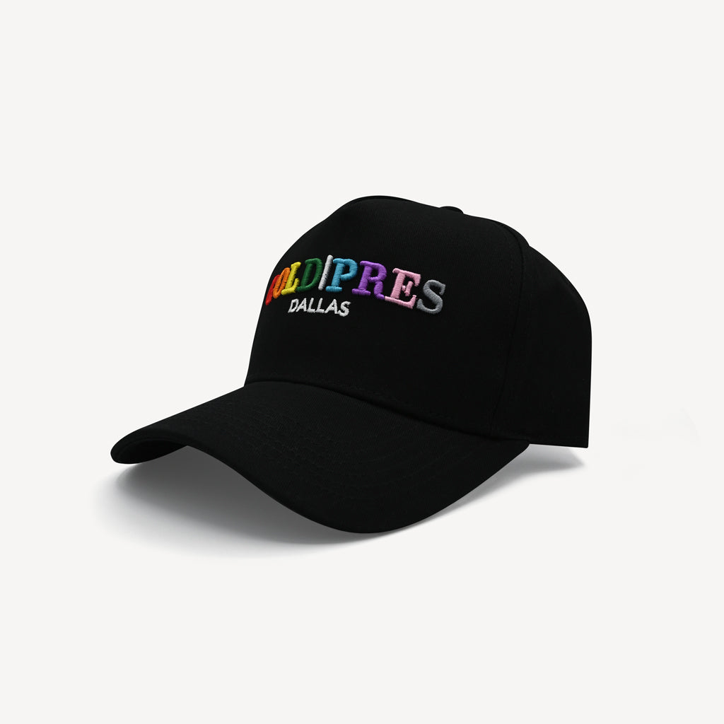 Gold Pres Dallas Classic Snapback Black &amp; Rainbow