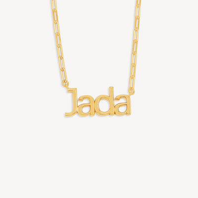 Custom Gold Bubble Name Necklace