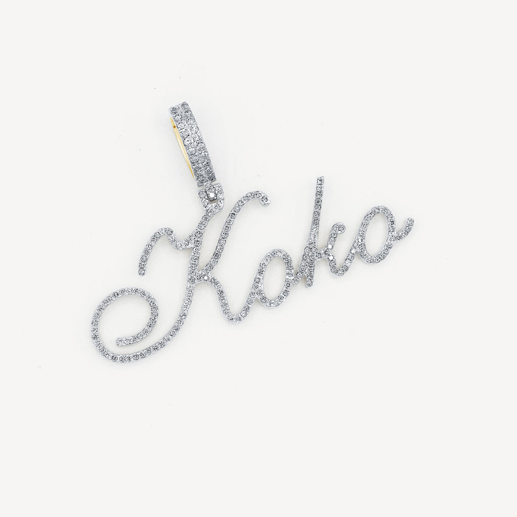 Custom Cursive Diamond Name Pendant