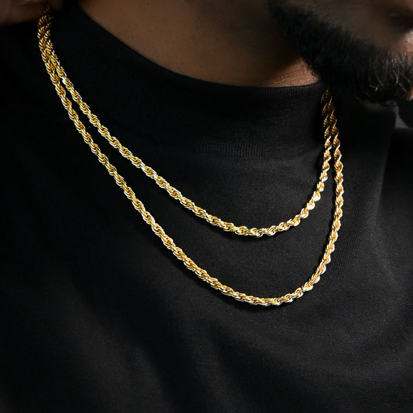 Gold Rope Chain 4mm - Gold Presidents