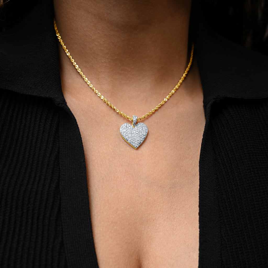 Diamond Heart Necklace in White Gold | 0.75ctw