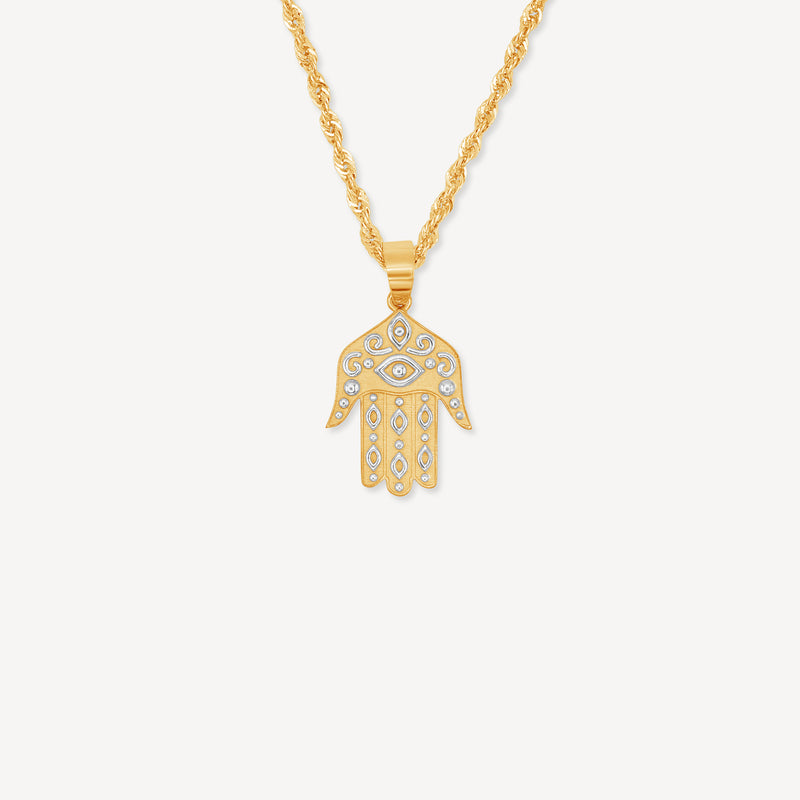 Buy Online Gold Hamsa Hand Necklace 18KT - FKJNKL1678 – FK Jewellers UAE