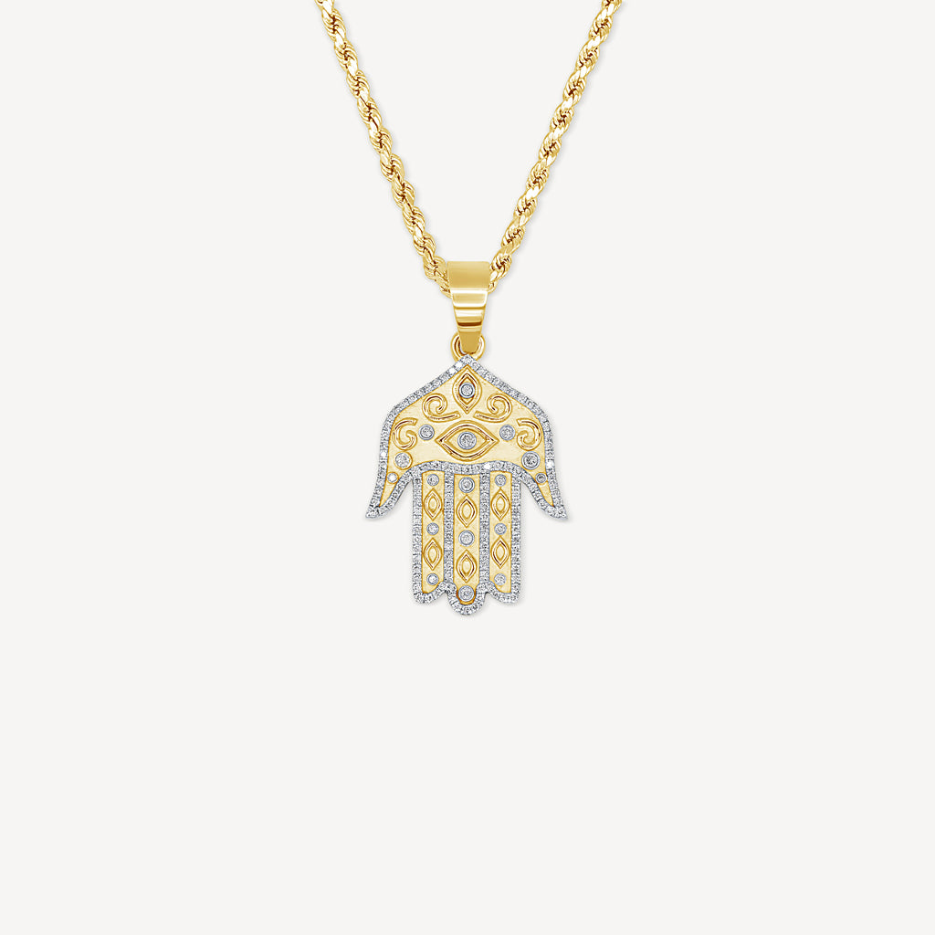 Collier main Hamsa en diamant 10 carats