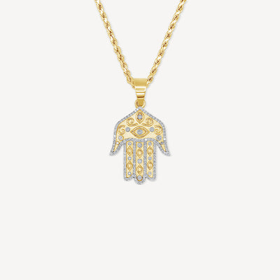 10k Diamond Hamsa Hand Necklace