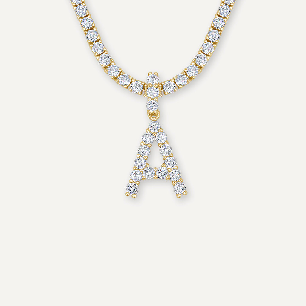 Cutout-Monogram Medium Pave White Diamond Necklace | Monogram jewelry,  White diamond necklace, Monogram