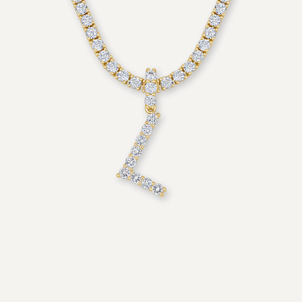 Buy ZARIIN Letter Pendant Alphabet L Necklace Gold Plated With White  Baroque Pearl | Shoppers Stop