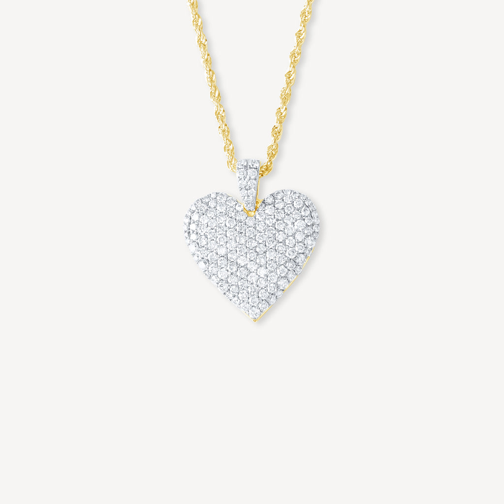Collier coeur en or diamant 10 carats