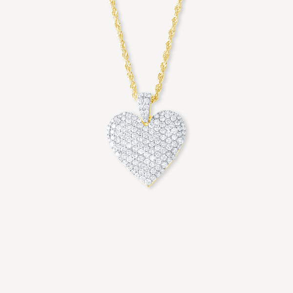 10K Yellow Gold Diamond Heart Pendant | Ben Moss Jewellers