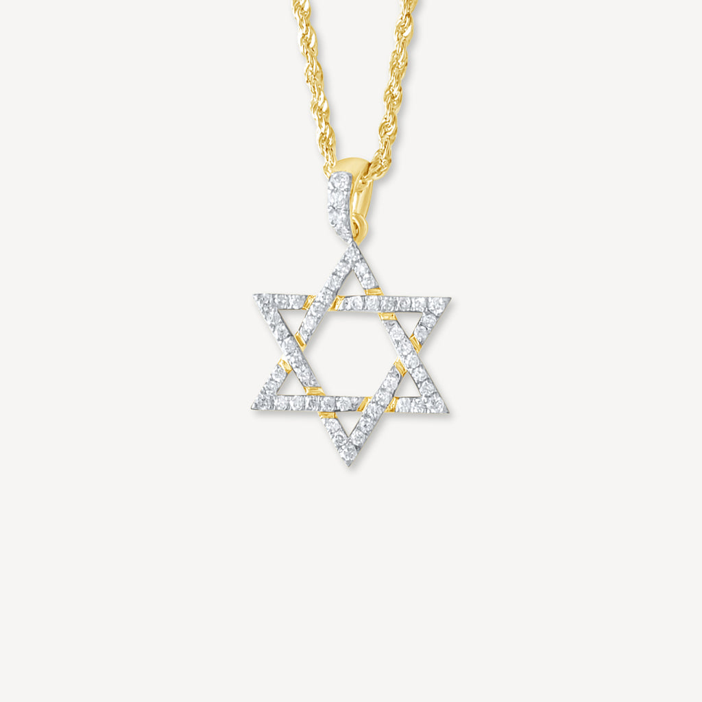 Étoile de David en or diamant 10 carats