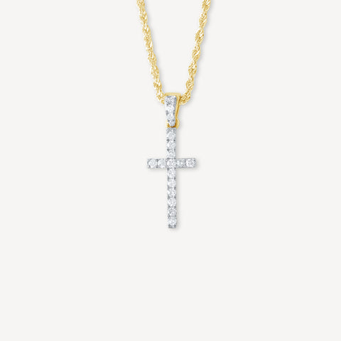 Petite croix en or diamant 10 carats