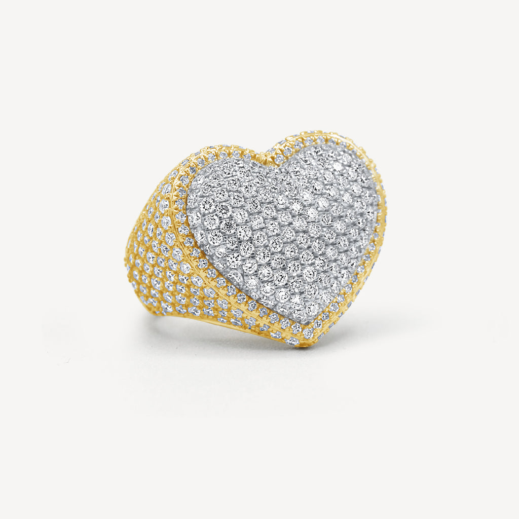 Gold Presidents 10K Gold and Diamond Ring 10k Yellow Gold / 5 10k Diamond Heart Ring