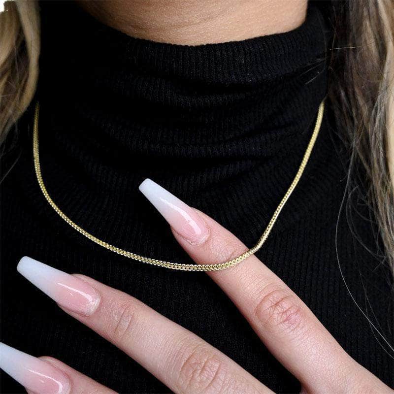 Gold Presidents 10K Gold Chain Womens 10k Gold Franco Chain 2mm