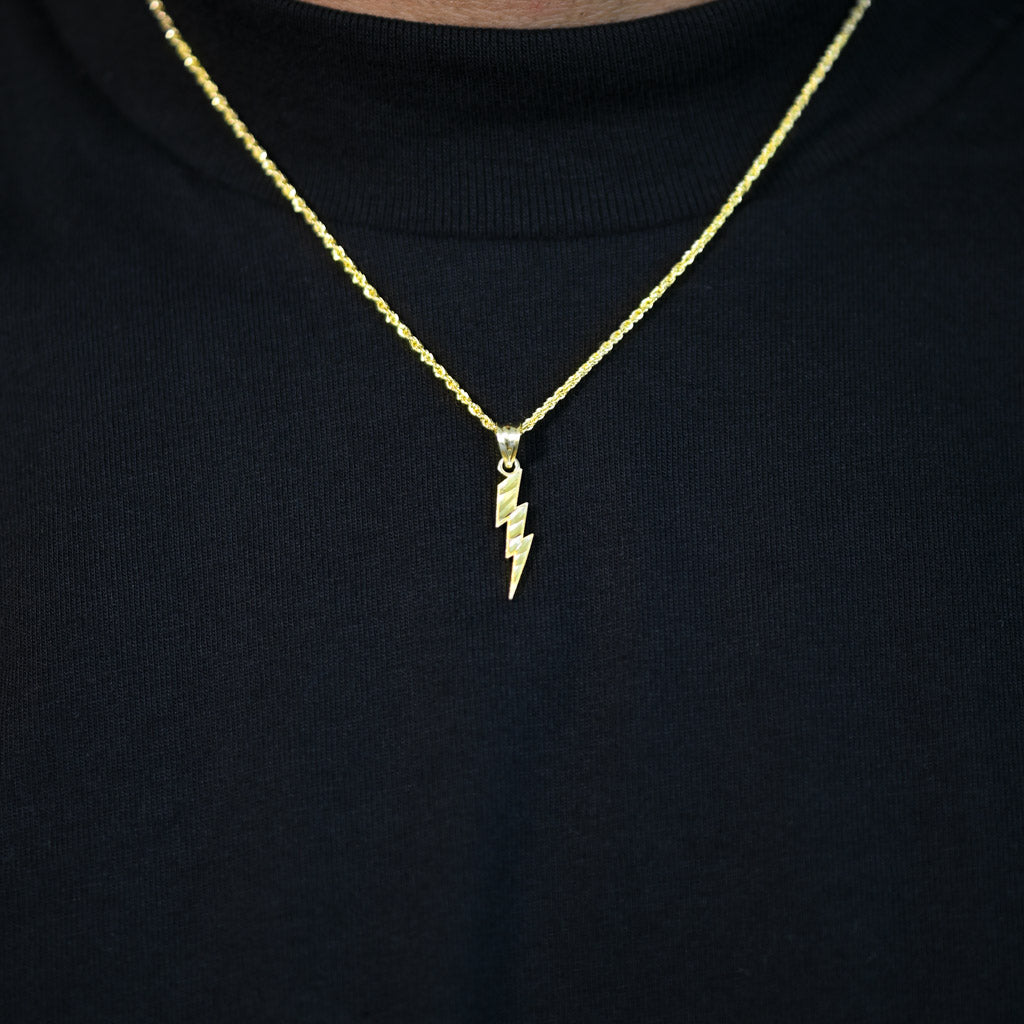 Gold Presidents 10K Gold Pendant 10k Gold Lightning Bolt Pendant