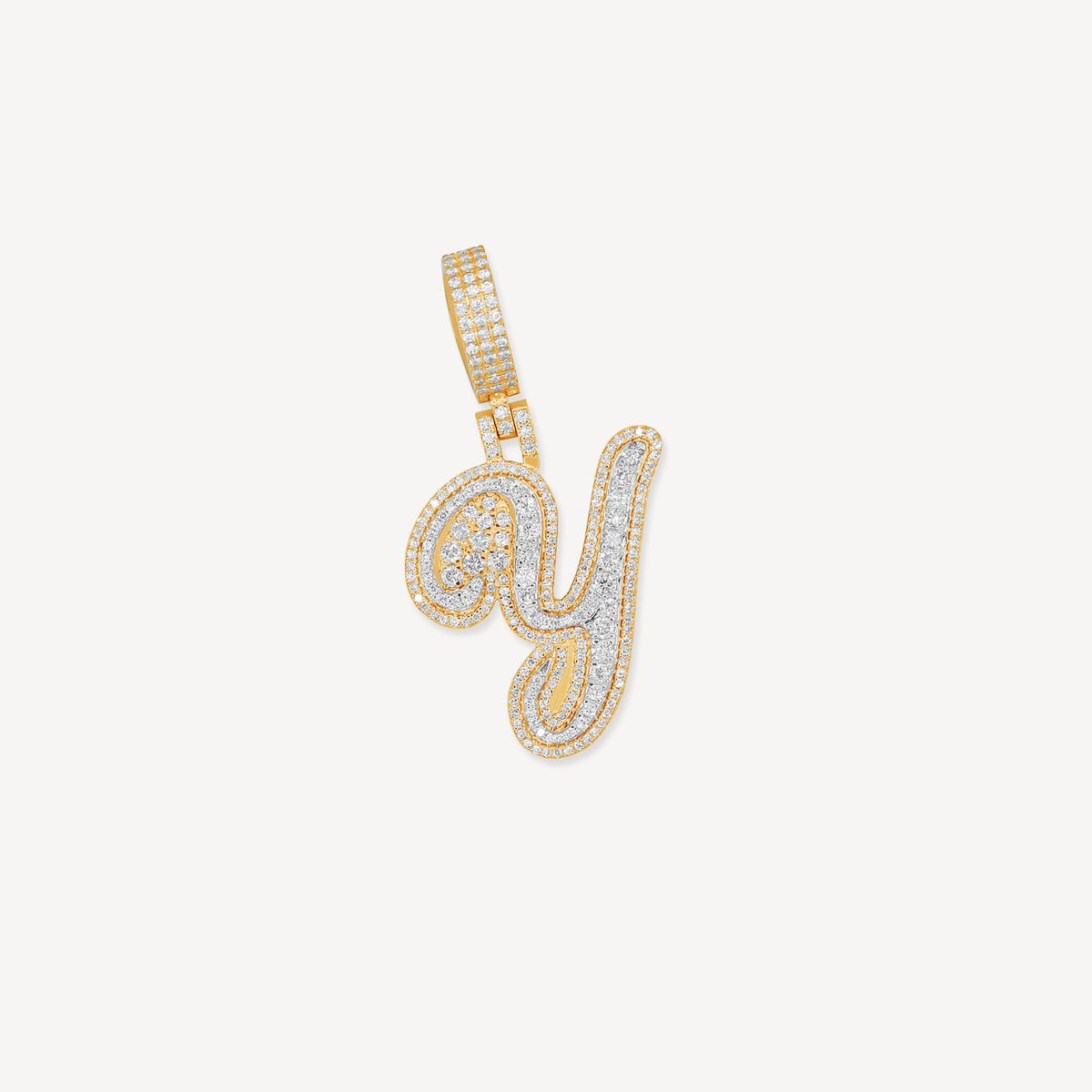 Gold Presidents 10K Gold Pendant 10k Gold Single Cursive Diamond Initial Letter