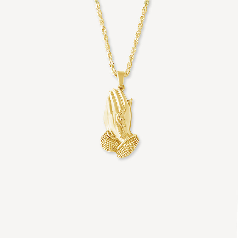 Solid Gold Or 925 Silver Praying hands Pendant Pendant Necklace | eBay