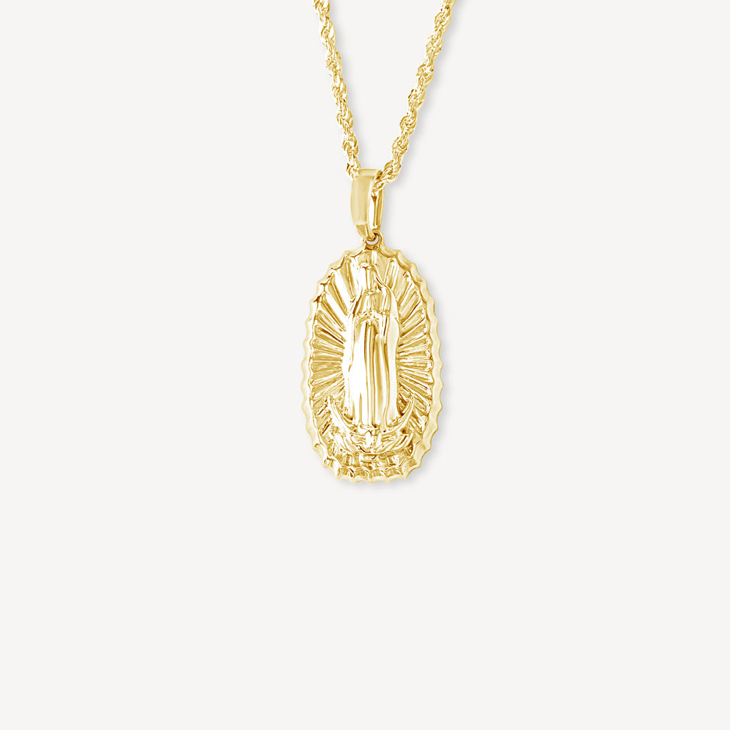 Virgin mary necklace deals real gold