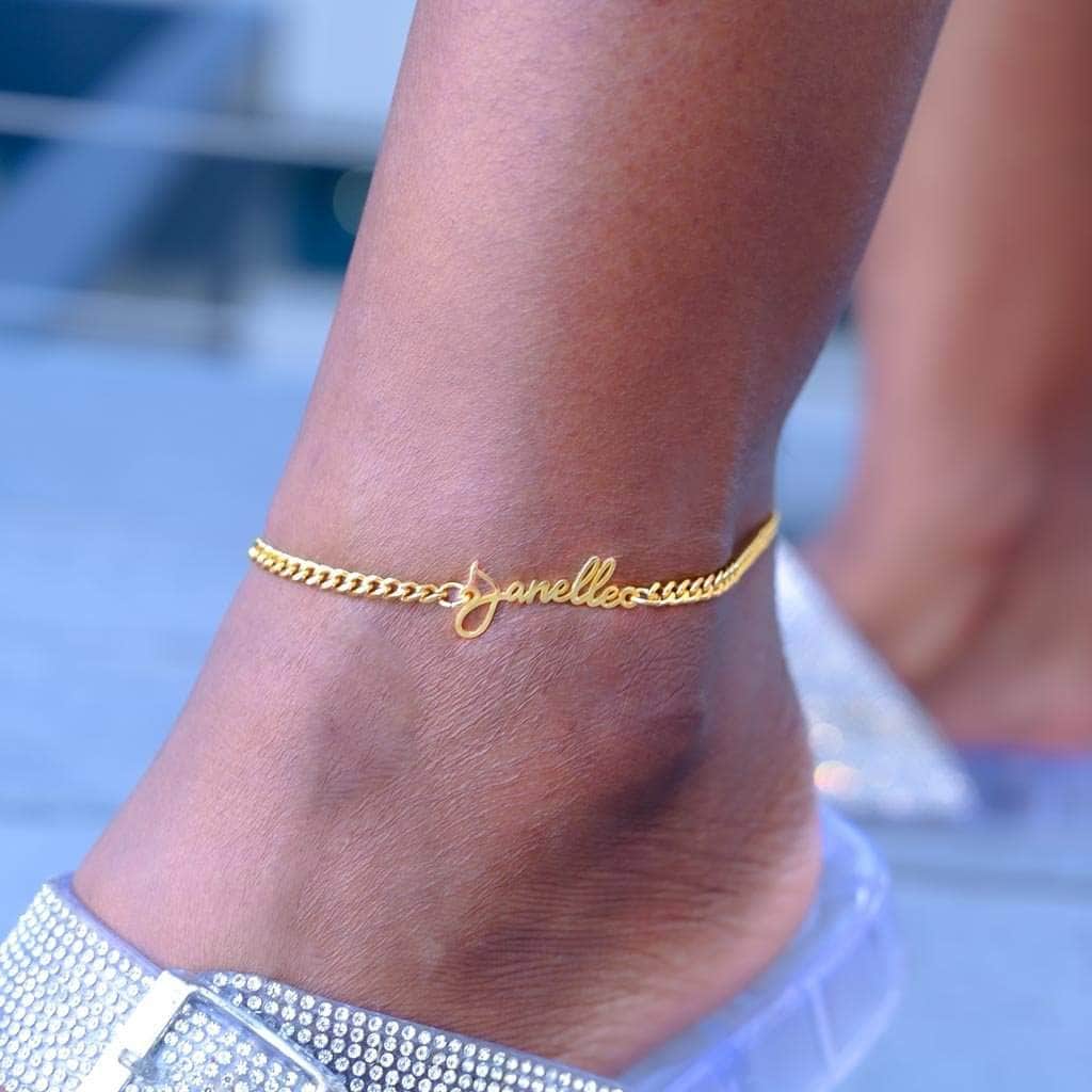 Amazon.com: Personalized Name Ankle Bracelet for Women Custom Layered Name  Anklet with Initials 18K Gold Plated Graduation Gift Customized Anklets for  Women Girls 8.7”-10.7”: Clothing, Shoes & Jewelry