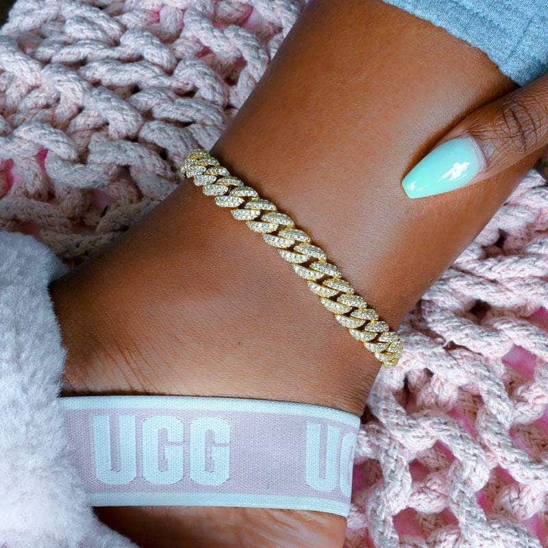 Gold Cuban Link Anklet Gold Presidents - Main Image