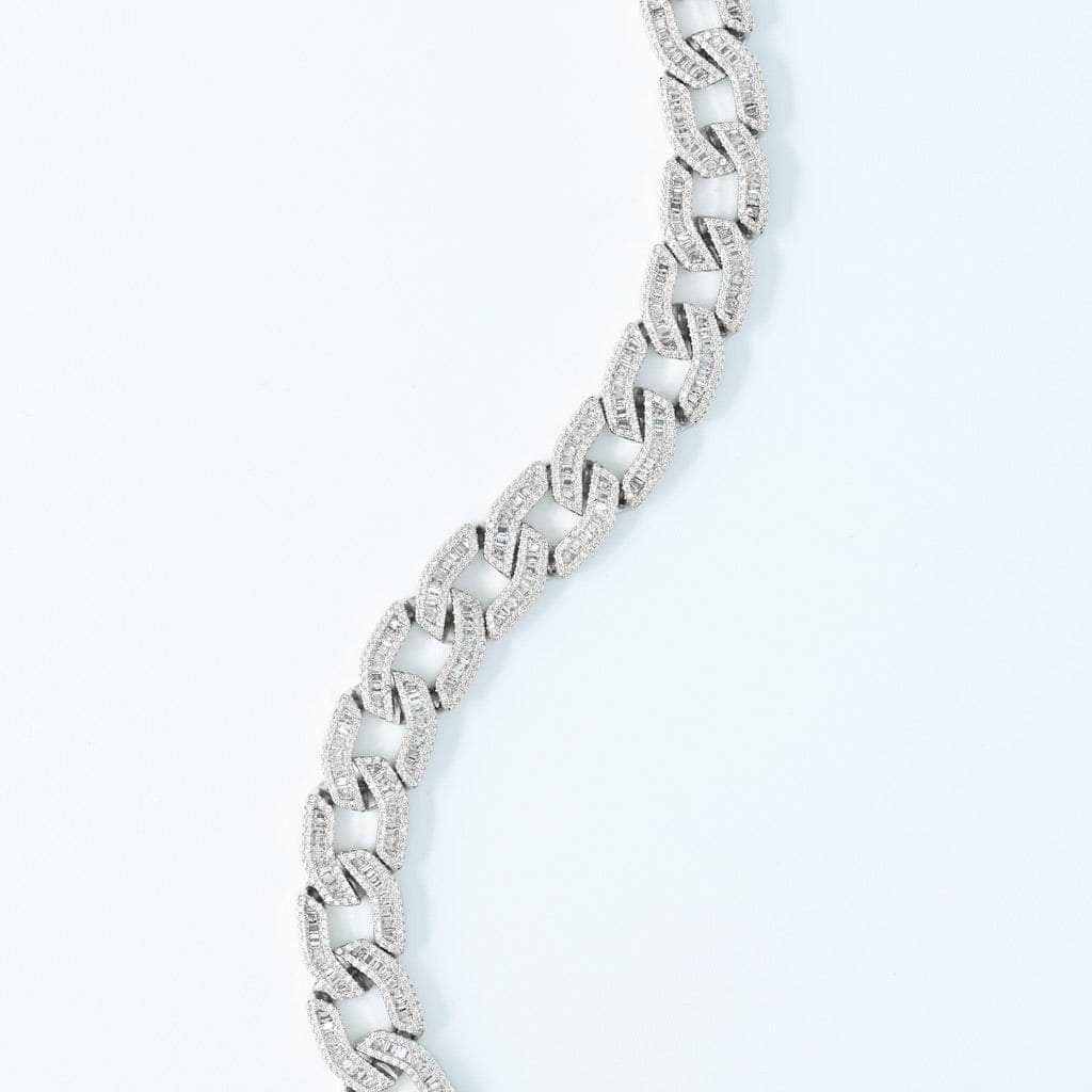 Gold Presidents Baguette Cuban Link Chain Baguette Cuban Link Chain 12mm