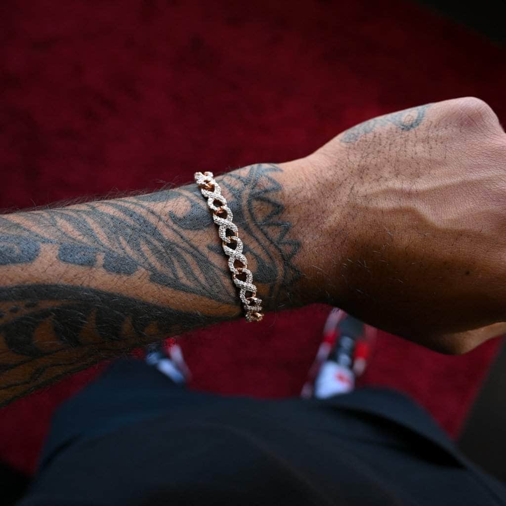 Gold Presidents Bracelet 6&quot; / White Gold Diamond Infinity Cuban Link Bracelet 7mm - VS