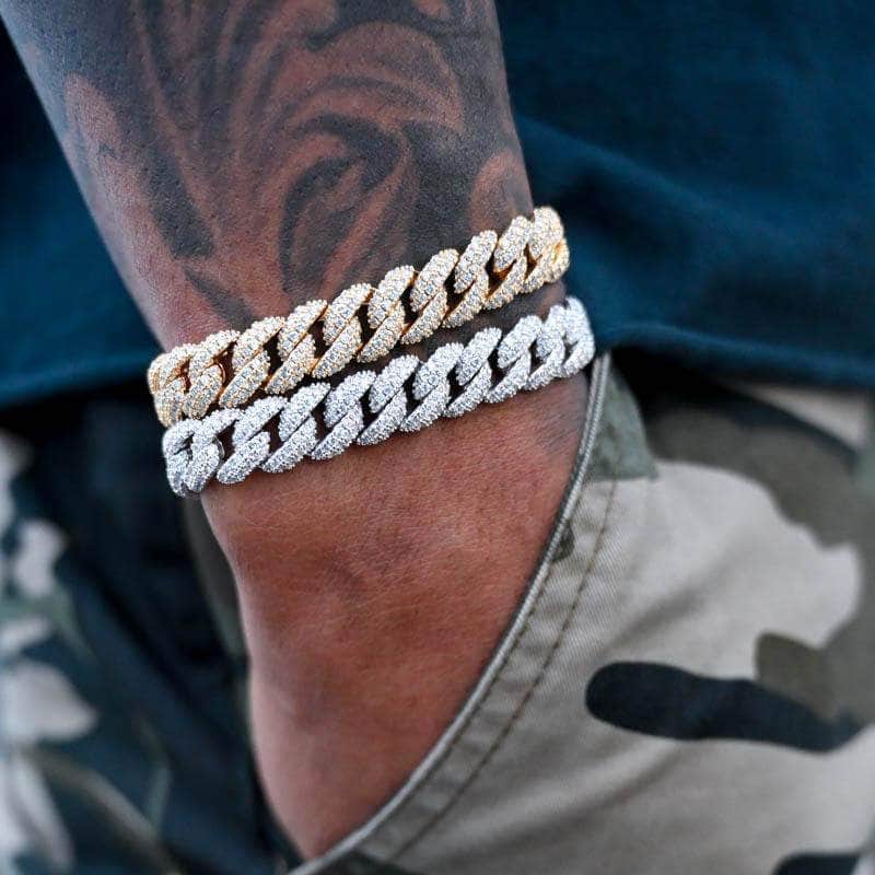 Cuban link bracelet real diamonds Clearance