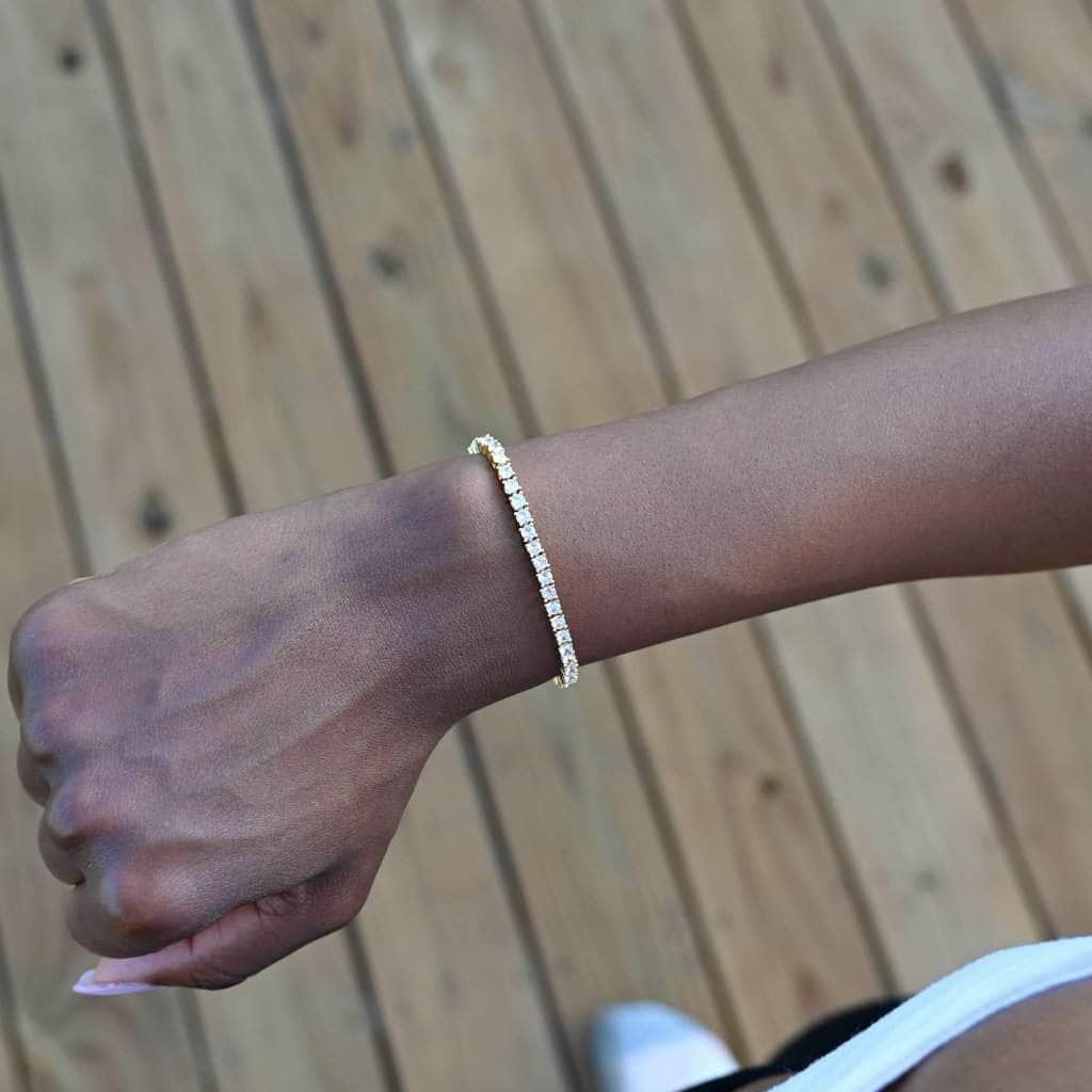 Gold Presidents Bracelet Yellow Gold / 6" Womens 3mm Tennis Bracelet in Yellow Gold