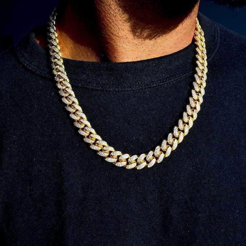 Yellow Gold and Diamond Chain Link Necklace