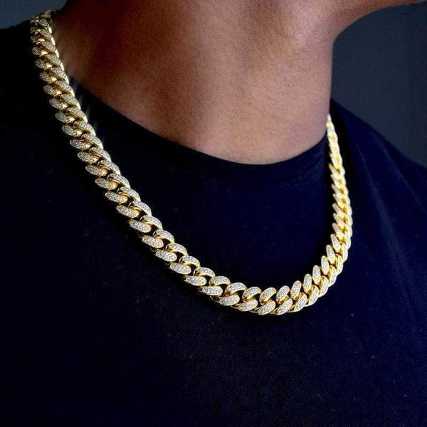 Men's 19-5/8 CT. T.W. Diamond Cuban Link Chain Necklace in 14K Gold – 24