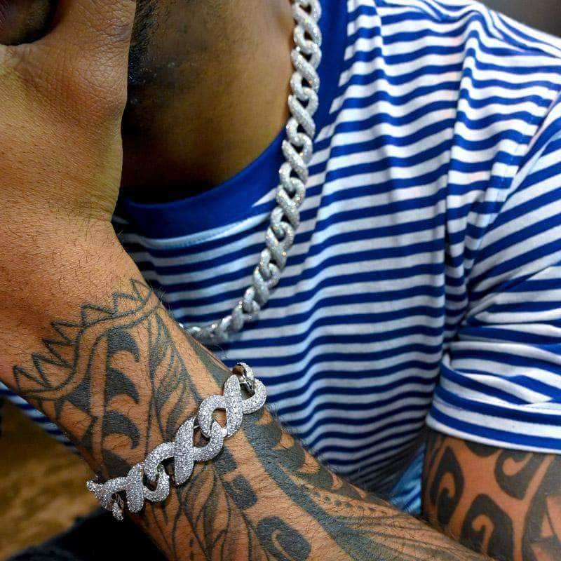 Gold Presidents Cuban Link Infinity Cuban Link Chain in White Gold