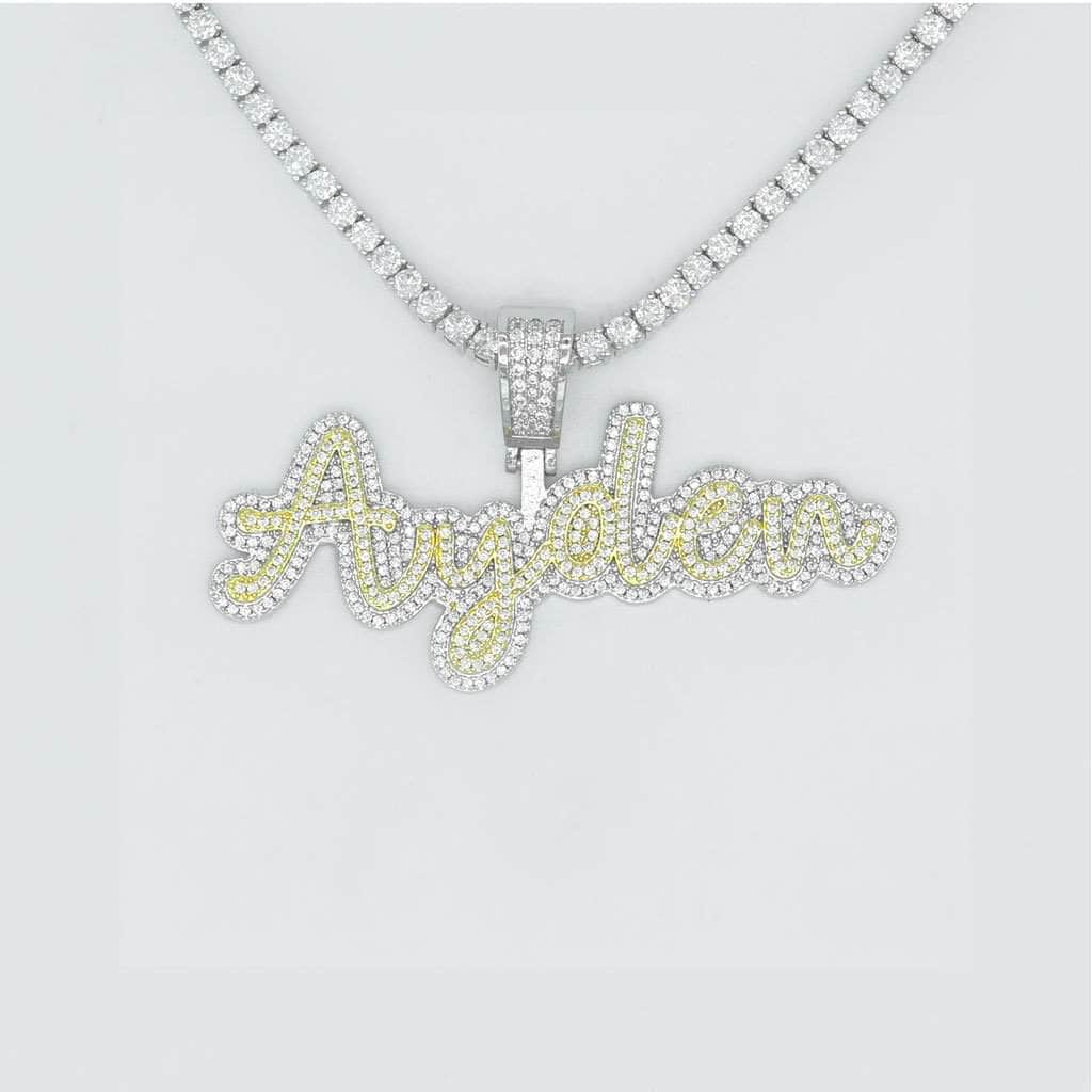 Gold Presidents Custom Name Necklace Custom Pres Font Pendant