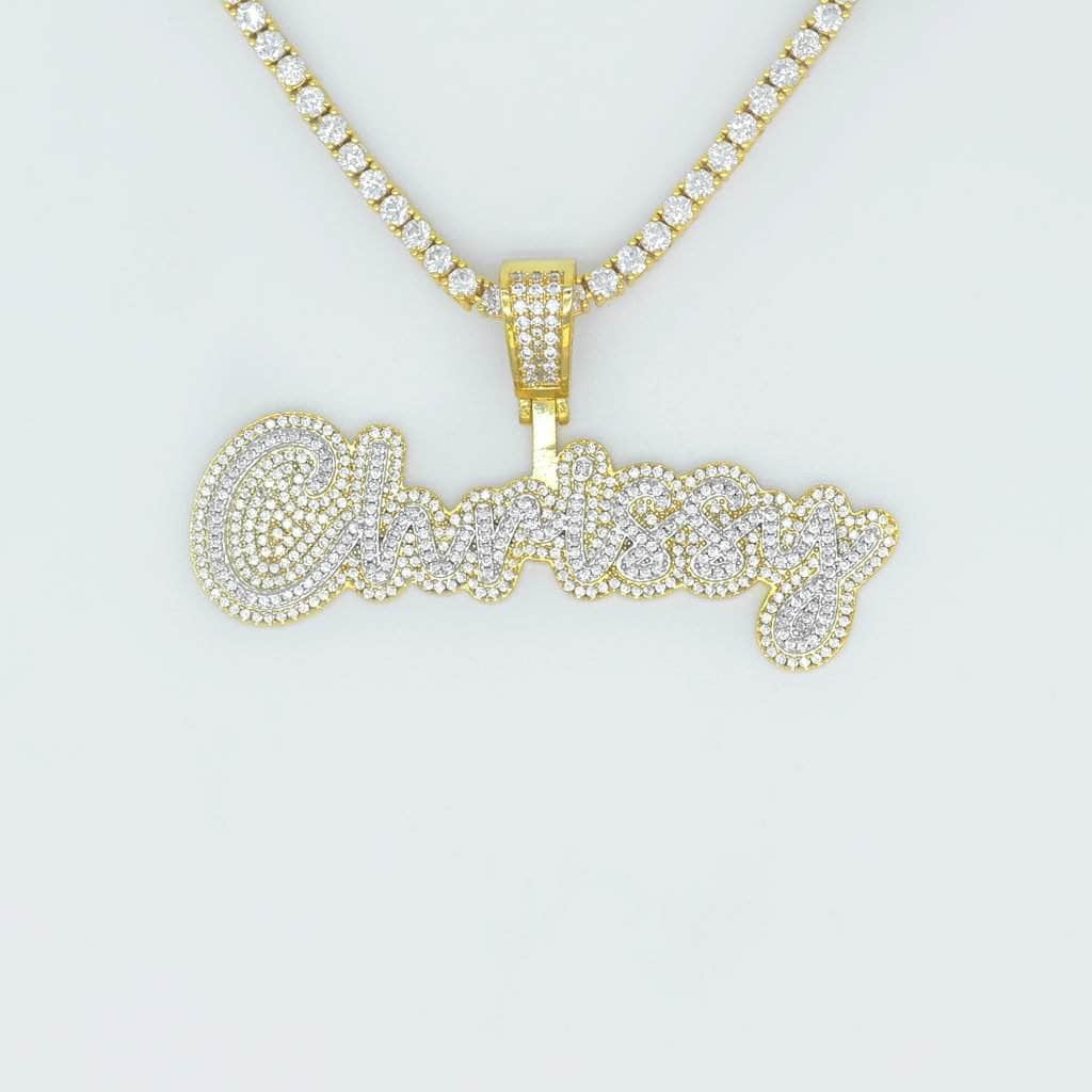 Gold Presidents Custom Name Necklace Custom Pres Font Pendant