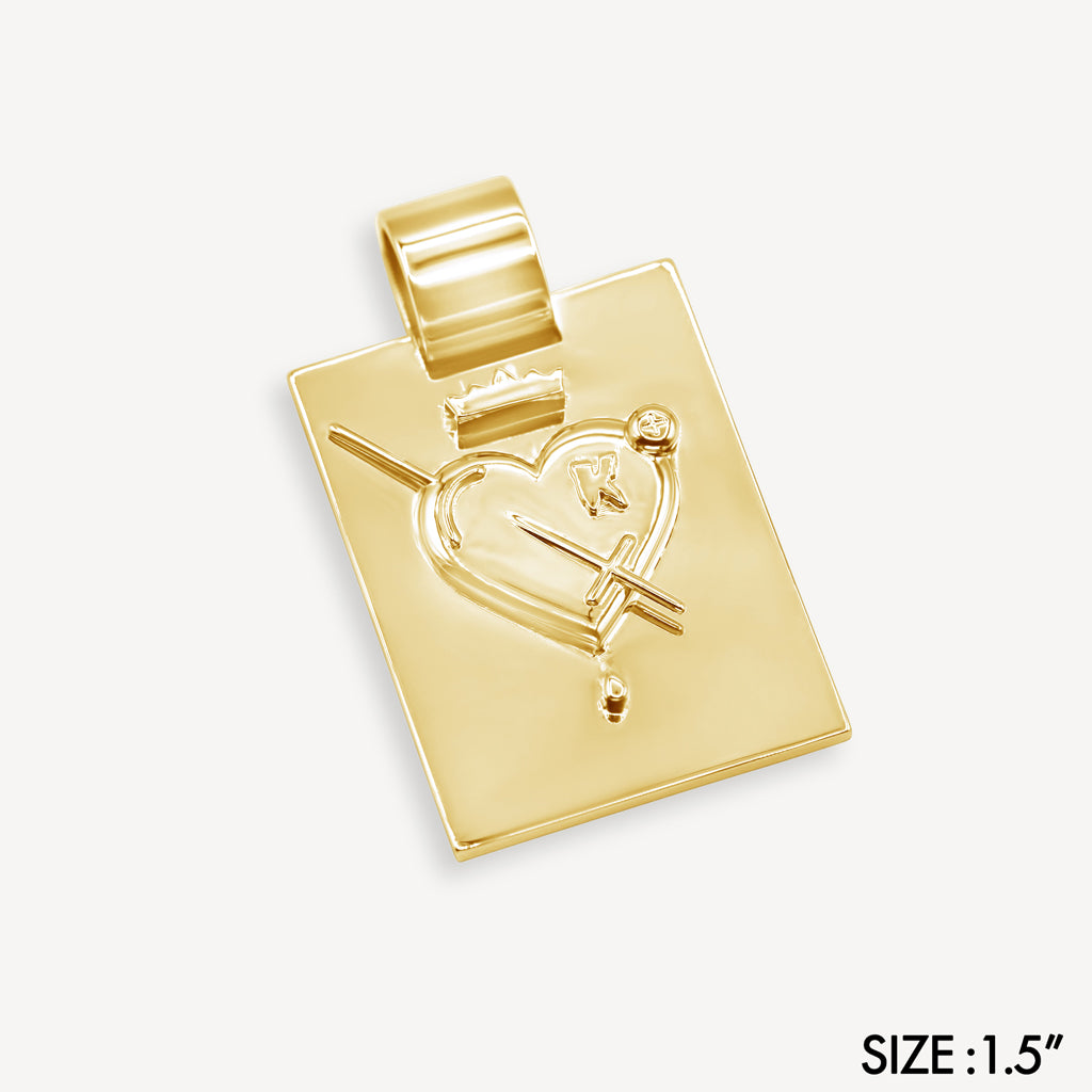 Gold Presidents Custom Name Necklace White Gold / 1.5" / Stones Custom Logo Pendant