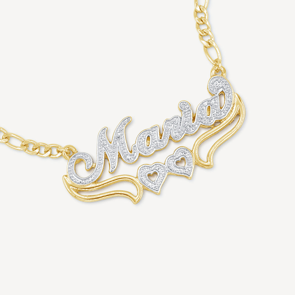 Gold Presidents Custom Name Necklace Womens Custom Gold Name Necklace with Hearts