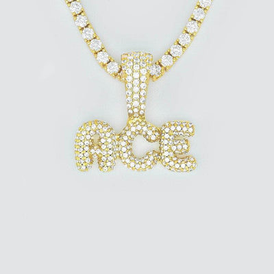 Gold Presidents Custom Name Necklace Yellow Gold / 18" Rope / 2-Letters Custom Bubble Letter Necklaces