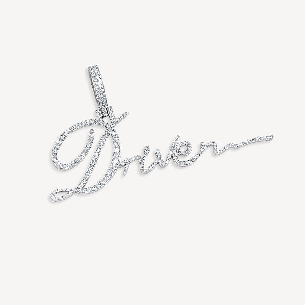 Gold Presidents Custom VVS Diamond Pendant Custom Cursive Diamond Name Pendant